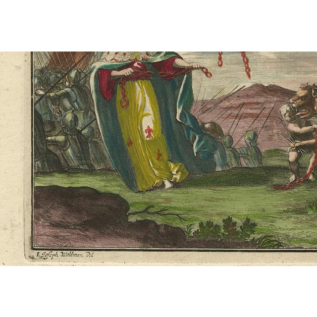 Müller, Allegory for Dutch Victory over France, Hand-Coloured Print, 1750 For Sale - Image 4 of 10