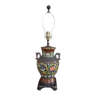 1990s Wildwood Bronze Cloisonne Lamp #6129 - Display Model For Sale