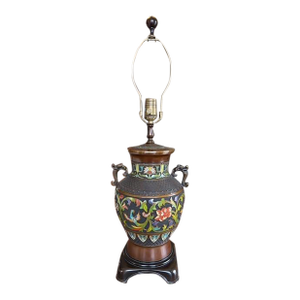 1990s Wildwood Bronze Cloisonne Lamp #6129 - Display Model