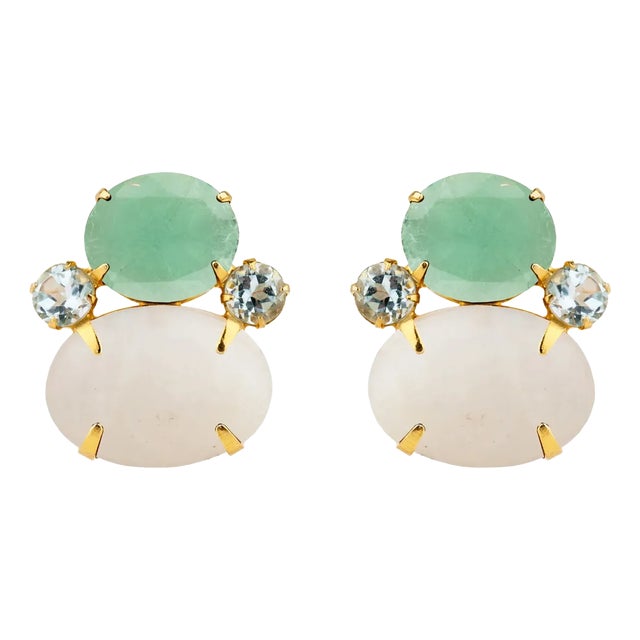 Agnes Studs, White, Clip On For Sale