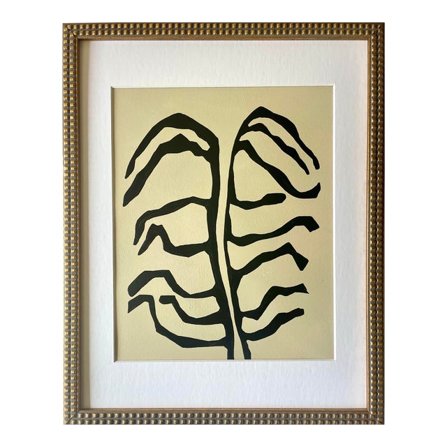 2026 "L'Aiuola Bruciata Series No. 5" Abstract Botanical Painting on Paper by Artist r.k. Red For Sale