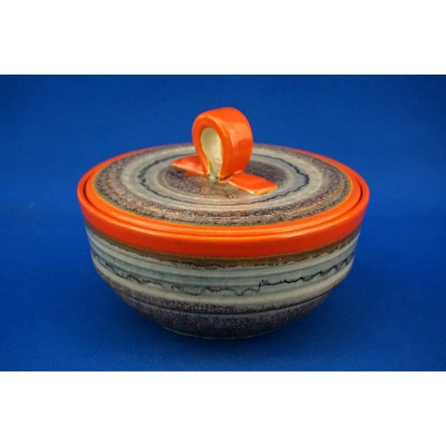 A stunning uranium-glazed and vitrified majolica ceramic box, designed by Martha Katzer around 1930 for the Karlsruhe...