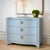 Worlds Away Matthew Izzo Home Cora Light Blue Textured Linen Three Drawer Chest With Satin Brass Drawer Pulls For Sale - Image 4 of 9
