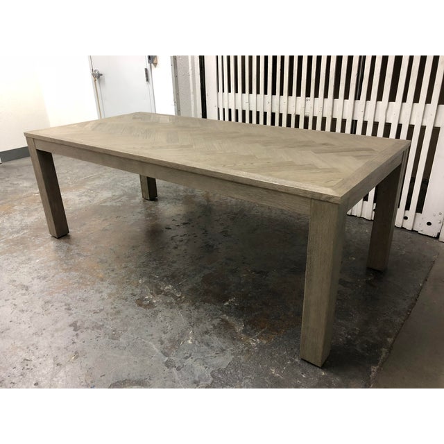 French Restoration Hardware Herringbone Rectangular Dining Table Chairish