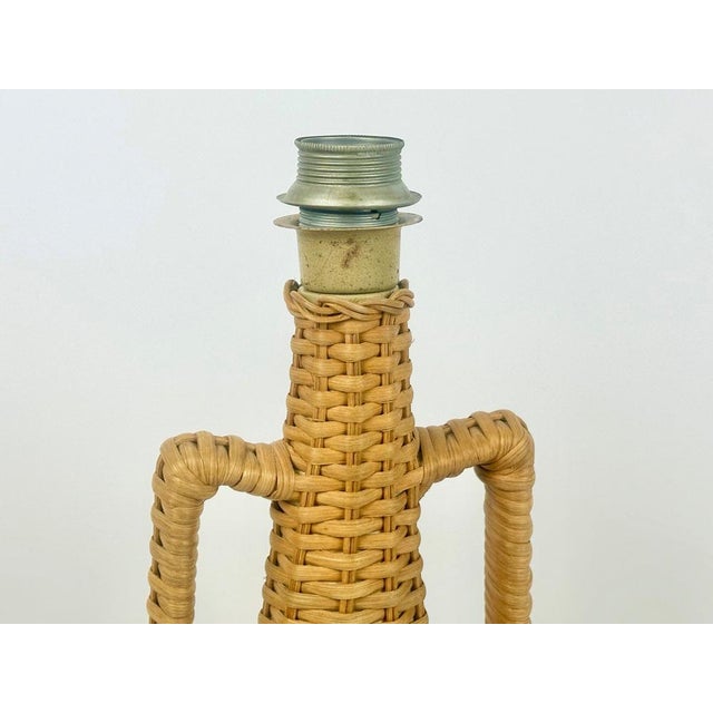 Vintage Water Hyacinth Table Lamp, 1970s For Sale - Image 4 of 9