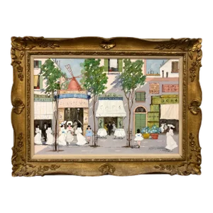 Luigi Cagliani (1910-1987), Oil on Canvas of a Parisian Street Scene