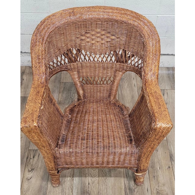 Willow Style Woven Wicker Outdoor Patio Sunroom Chair For Sale In Kansas City - Image 6 of 12