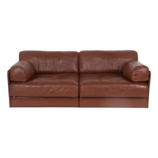 DS-76 Sleeper Sofa in Brown Leather from de Sede, 1970s For Sale