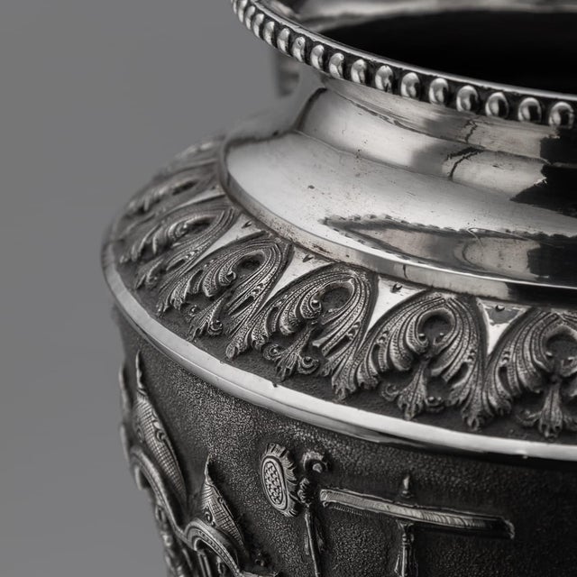 Antique 19th Century Indian Silver Cobra Handled Sugar Bowl, Madras, 1890 For Sale - Image 12 of 18