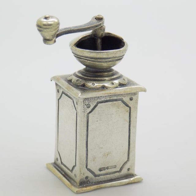 Vintage Italian Silver 800 Coffee Grinder Figurine by Raspini, Arezzo, 1970s For Sale - Image 6 of 13