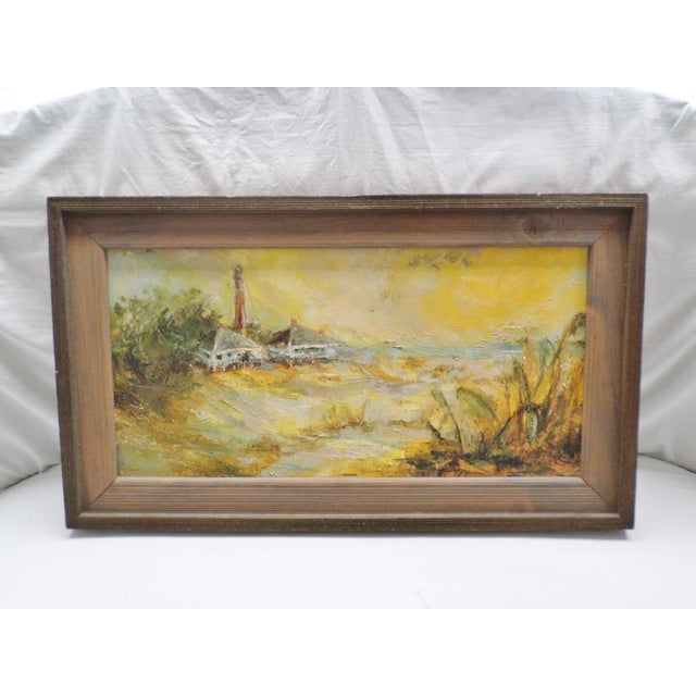 1960s Mid Century Modern Seascape Signed Impressionist Oil Painting on Canvas, Framed For Sale - Image 13 of 13