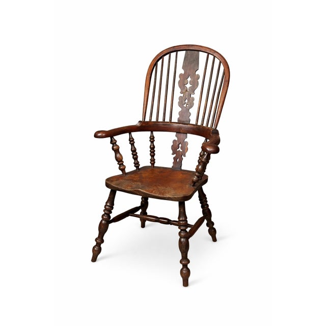 English Collected Pair of Vintage English Country Windsor Armchairs With Huddersfield Yorkshire Provenance For Sale - Image 3 of 12