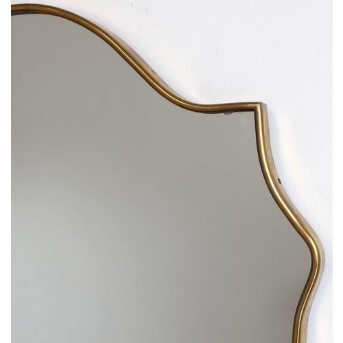Metal Mid-Century Italian Wall Mirror with Brass Frame, 1960s For Sale - Image 7 of 14