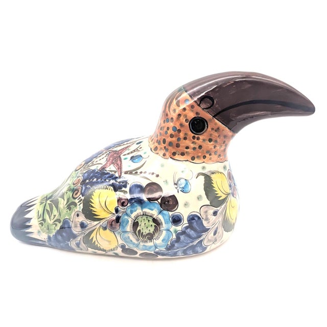 Mexican 1970s Tonalá Mexico Ceramic Toucan Bird Figurine For Sale - Image 3 of 12