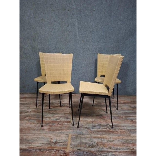 1950s Chairs in Skaï after Colette Guéden, 1950s, Set of 4 For Sale - Image 5 of 7