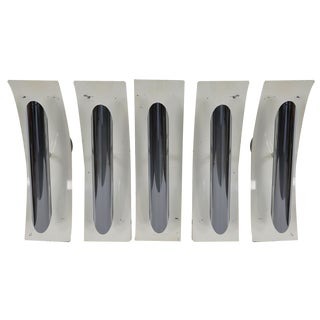 Wall Lamps in White Painted Aluminum and Chrome, Italy, 1970s, Set of 5 For Sale
