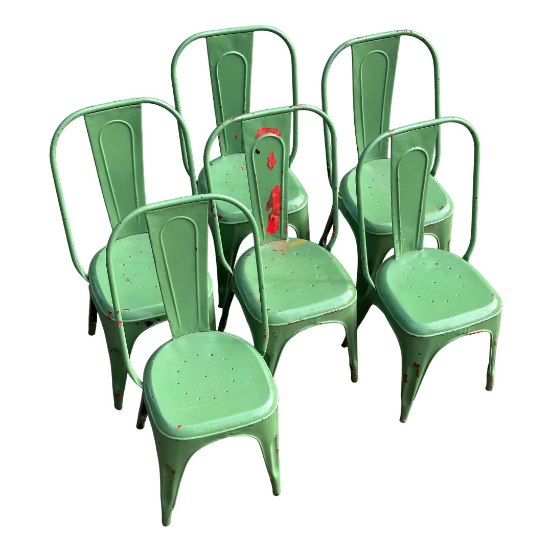 Chairs attributed to Xavier Pauchard for Tolix, 1950s, Set of 6