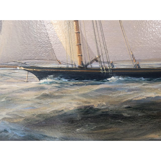 Textile 1990s Original Tim Thompson Maritime Painting Plymouth Hoe, Meadows Tower For Sale - Image 7 of 10