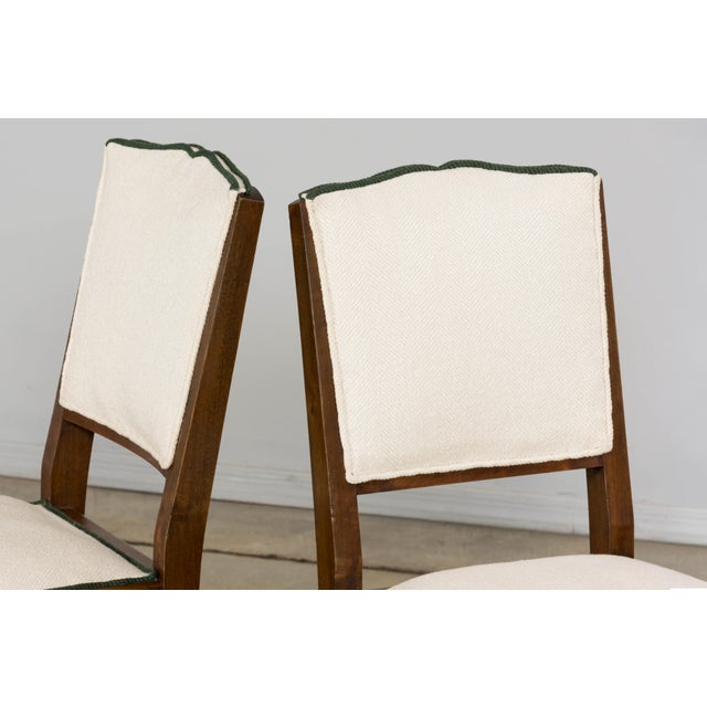 Set of Six 1930s French Art Deco Mustache Back Walnut Dining Chairs For Sale - Image 15 of 18