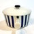 Mid-Century Modern Vintage Danish Blue & White Striped Pot With Lid by Axel Brüel for Lyngby Porcelain For Sale - Image 3 of 13