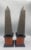 Late 20th Century Pair of Tall Decorative Obelisks With Antiqued Metal and Wood Bases For Sale - Image 4 of 5