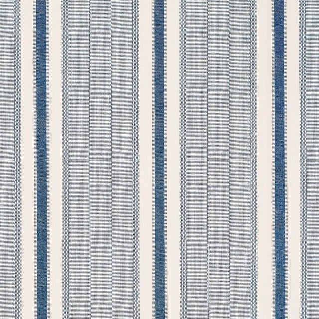 SAMPLE - Schumacher X A Rum Fellow Ipala Stripe Wallpaper In Ocean For Sale