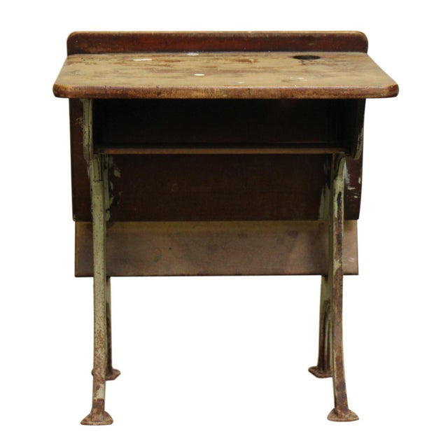 Antique Cast Iron #4 Tandem School Desk For Sale - Image 11 of 11