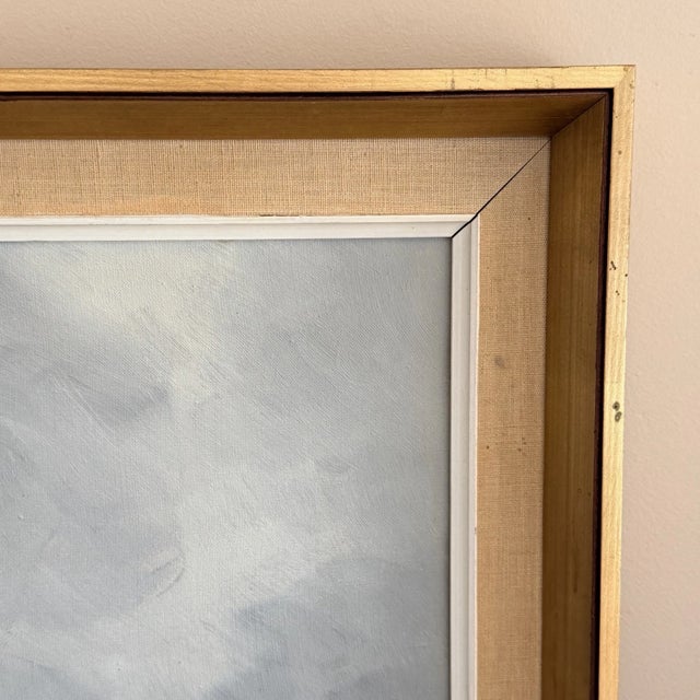 Danish Mid Century Abstract Coastal Landscape Oil Painting by Knud Horup, Circa 1950s For Sale - Image 10 of 11