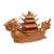 Whimsical Woven Wicker Chinese Pagoda Dragon Boat Box For Sale