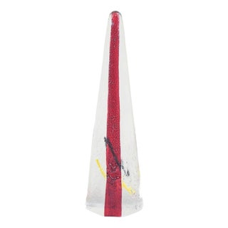 Tall Vintage Swedish Art Glass Sculpture Object from Johansfors, 1980s For Sale