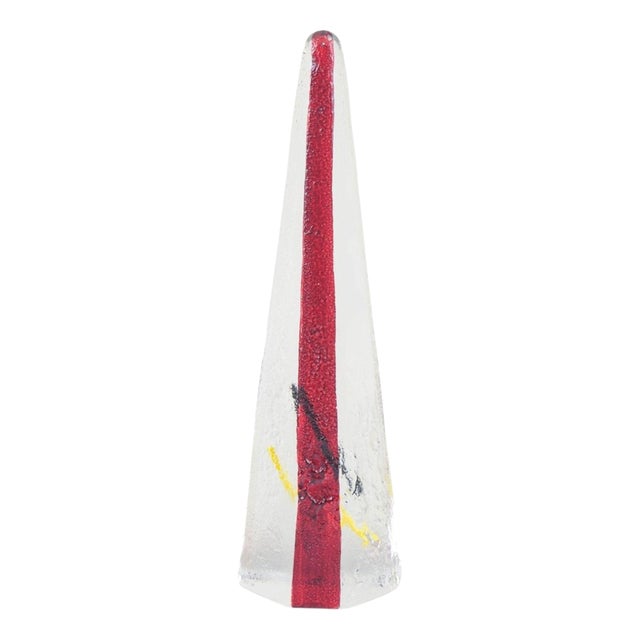 Tall Vintage Swedish Art Glass Sculpture Object from Johansfors, 1980s For Sale