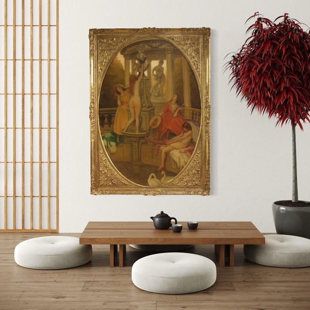 A. Protti, the Swans, 1930, Oil on Canvas For Sale - Image 13 of 15