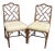 Hollywood Regency Style Faux Bamboo Carved Side Chairs - a Pair For Sale