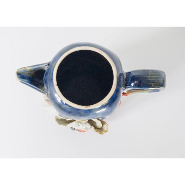 Ceramic 19th Century Japanese Sumida Gawa Ban-Ni Pottery Pitcher With Flowers For Sale - Image 7 of 10