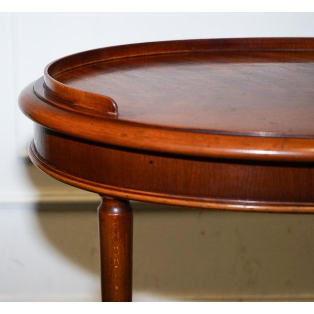 Vintage Flamed Mahogany Oval Side Tables, Set of 2 For Sale - Image 9 of 14