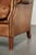 English Sheepskin Wing Armchair in Light Cognac Color For Sale - Image 11 of 13