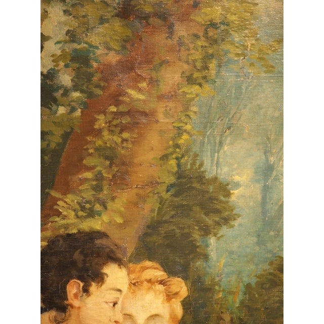 The Flute Lesson, Antique French Oil Painting After François Boucher Circa 1850 For Sale - Image 10 of 18