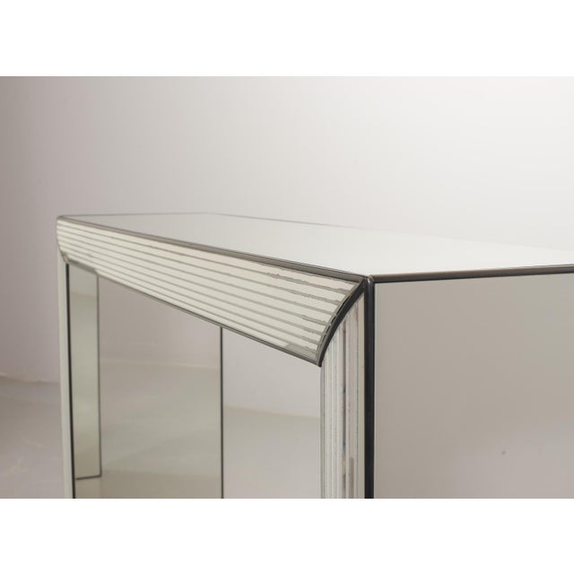1980s Vintage Handcrafted Silver Mirror Console Table, 1980s For Sale - Image 5 of 13