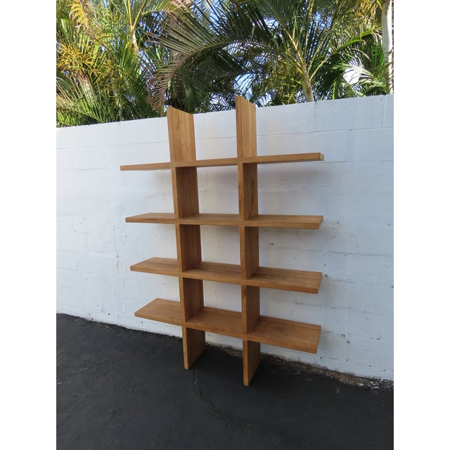 Modern Wood Vintage Open Bookcase Display Shelving Etagere 6457 For Sale - Image 3 of 14