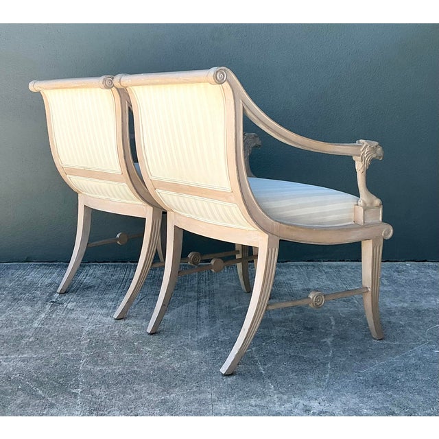 Tan Vintage Hand Carved Eagles Head Lounge Chairs - A Pair For Sale - Image 8 of 12