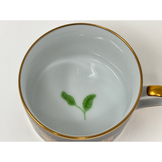 Lynn Chase Jaguar Jungle Porcelain Cup and Saucer With Gold Trim For Sale - Image 11 of 16