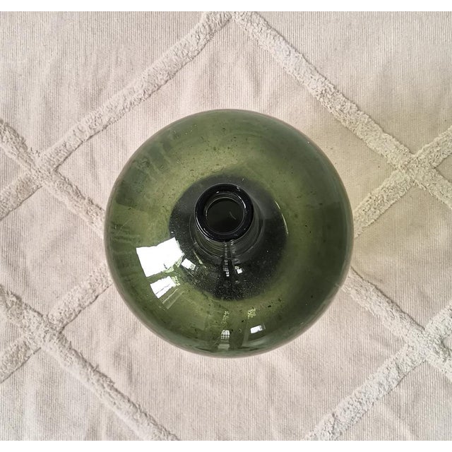 Large Vintage Wine Balloon in Green Glass, Italy, 1950s For Sale - Image 4 of 6