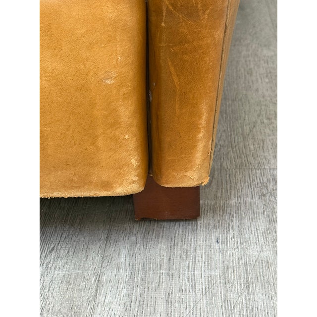 French Leather Vintage Sofa For Sale - Image 12 of 12