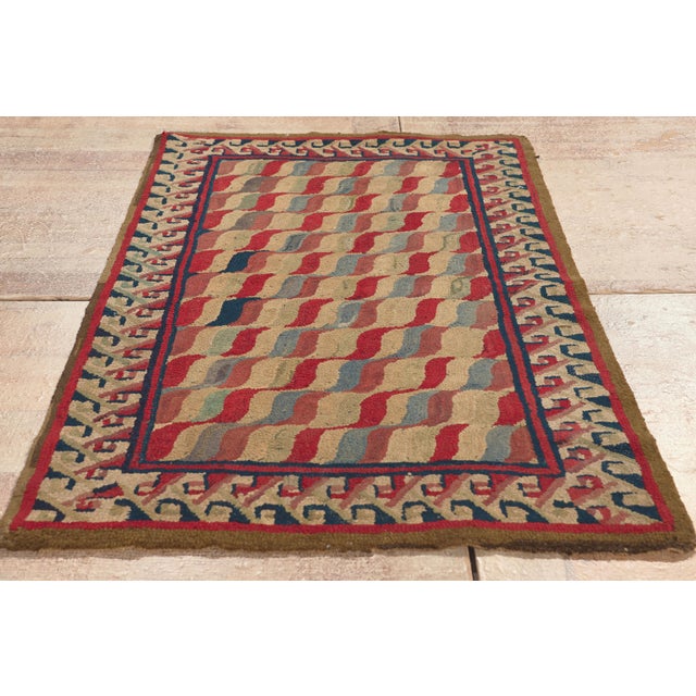 Late 19th Century American Hooked Rug, 02'07 X 04'03 For Sale - Image 9 of 10