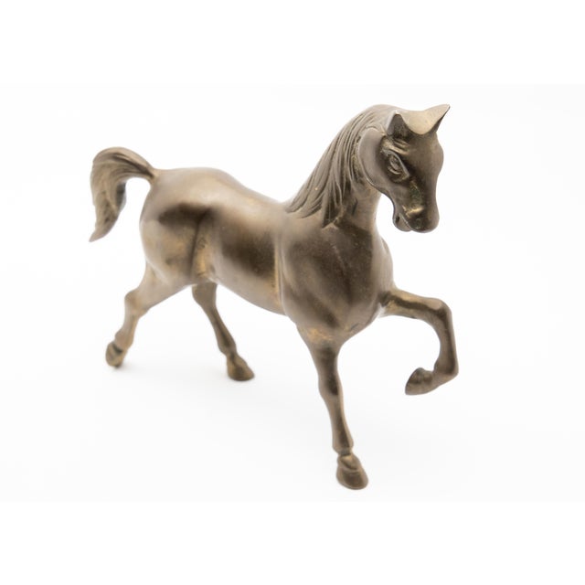 Mid 20th Century Solid Brass Standing Horse Figure For Sale - Image 5 of 10