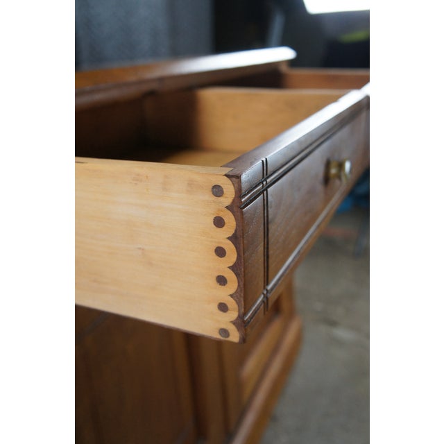 Late 19th Century Antique Victorian Cherry Farmhouse Buffet Sideboard Console Cabinet Cupboard For Sale - Image 5 of 15