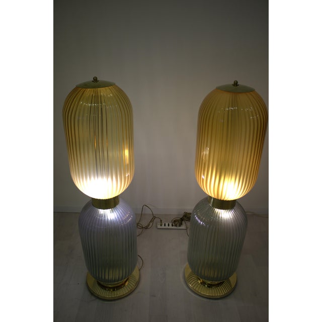Murano Glass Floor Lamps by d.m., Set of 2 For Sale - Image 3 of 5