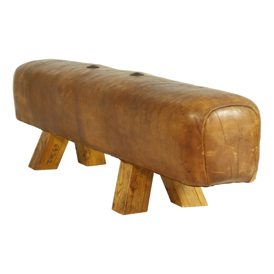 Vintage Leather Gym Pommel Horse Bench, 1960s Chairish