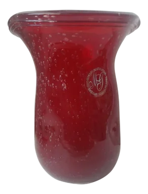 Margie's Garden Hand Blown Red Vase