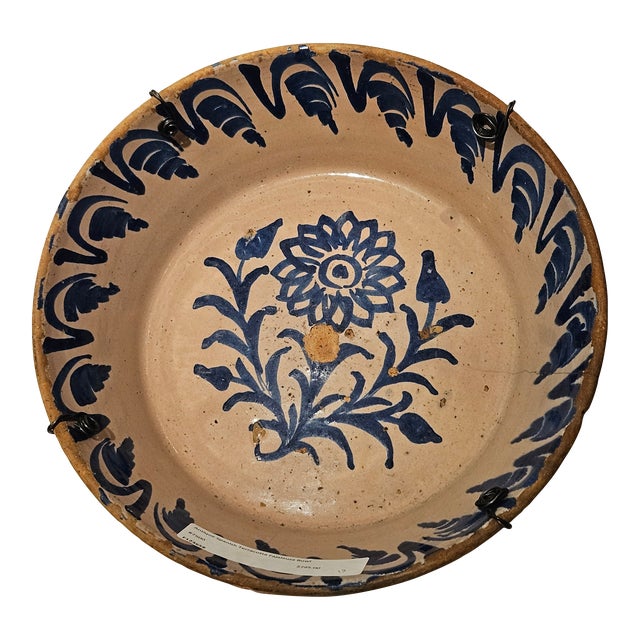 Mid 19th Century Spanish Ceramic Fajalauza Bowl From Granada For Sale